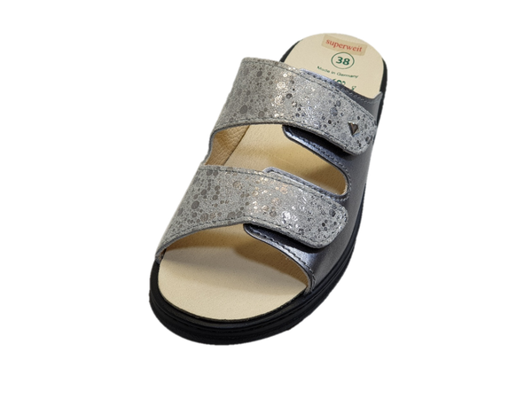 Pantolette Superweit 4446-9926 steel Nappino-mineral